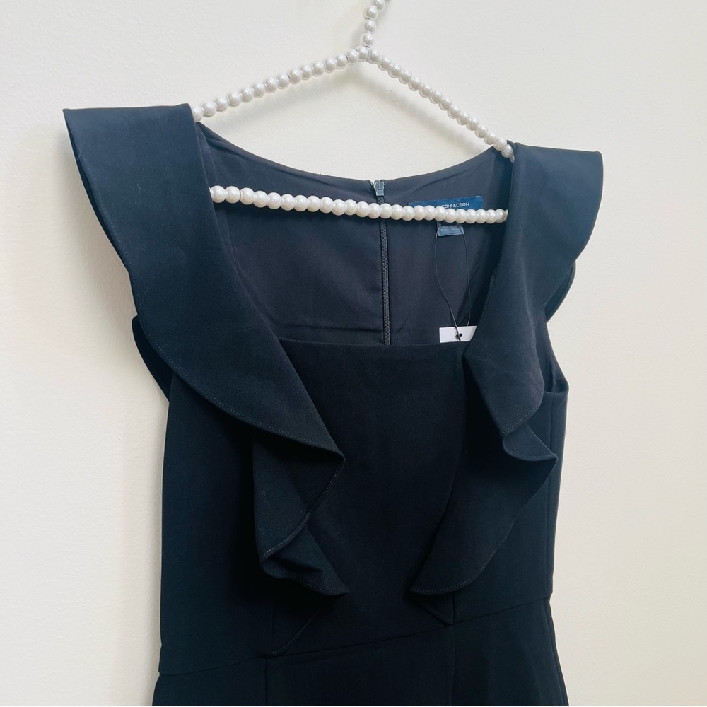 French Connection Whisper Sleeveless Ruffle Shoulder Mini Dress NWT - Picture 3 of 10